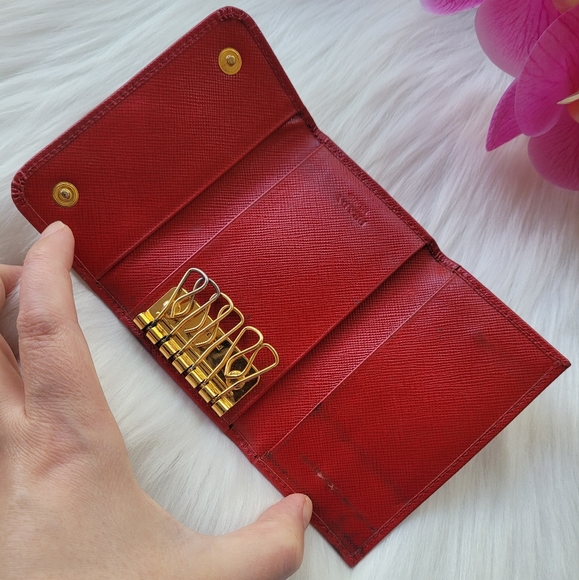 🔑 Prada Red Saffiano Leather 6 Key Holder - Picture 9 of 16
